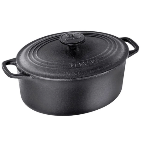 Panela de Ferro Fundido Caçarola Oval 6,5l - Santana