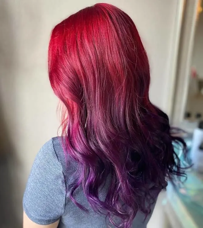 ombre hair red