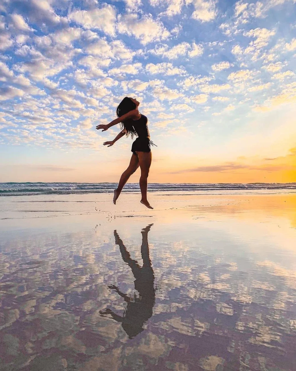 pose para foto na praia