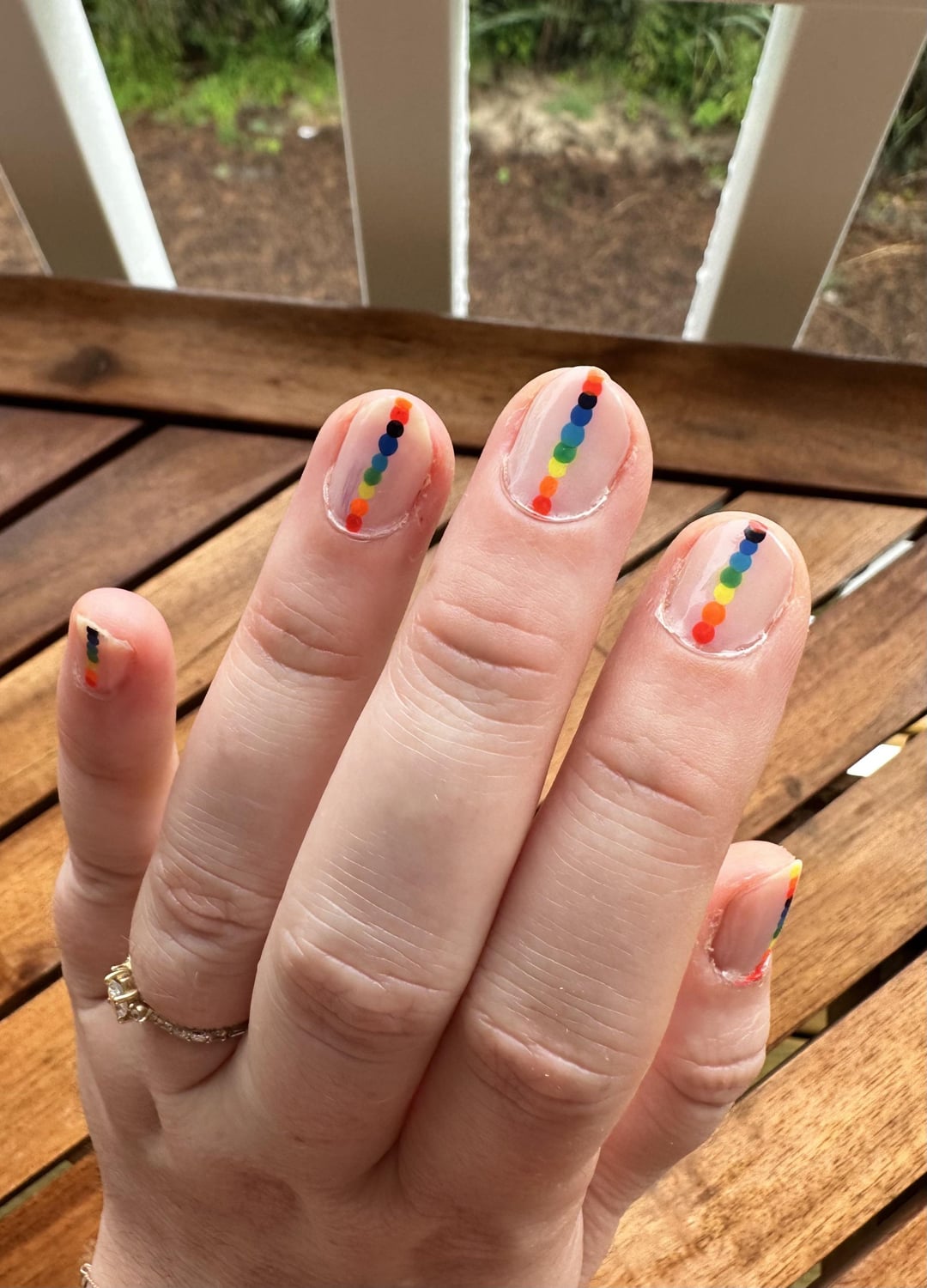 rainbow nail decoration