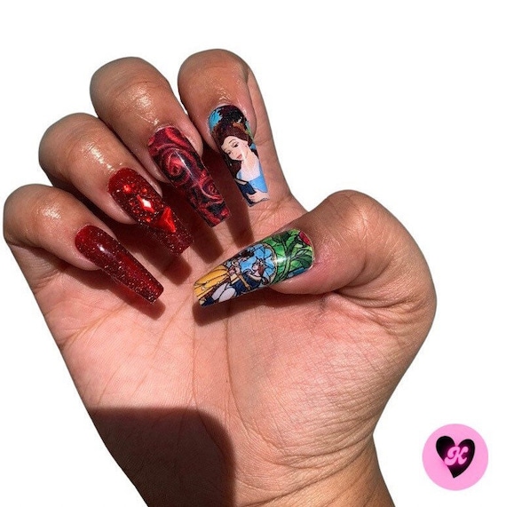 beauty and the beast nail art