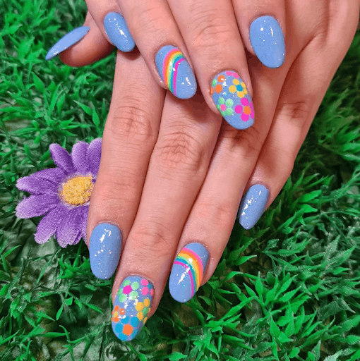 rainbow nail decoration