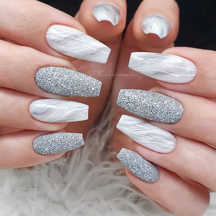 gray nail art