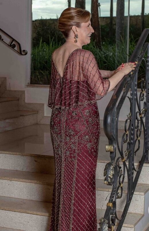 vestido mae de noiva marsala