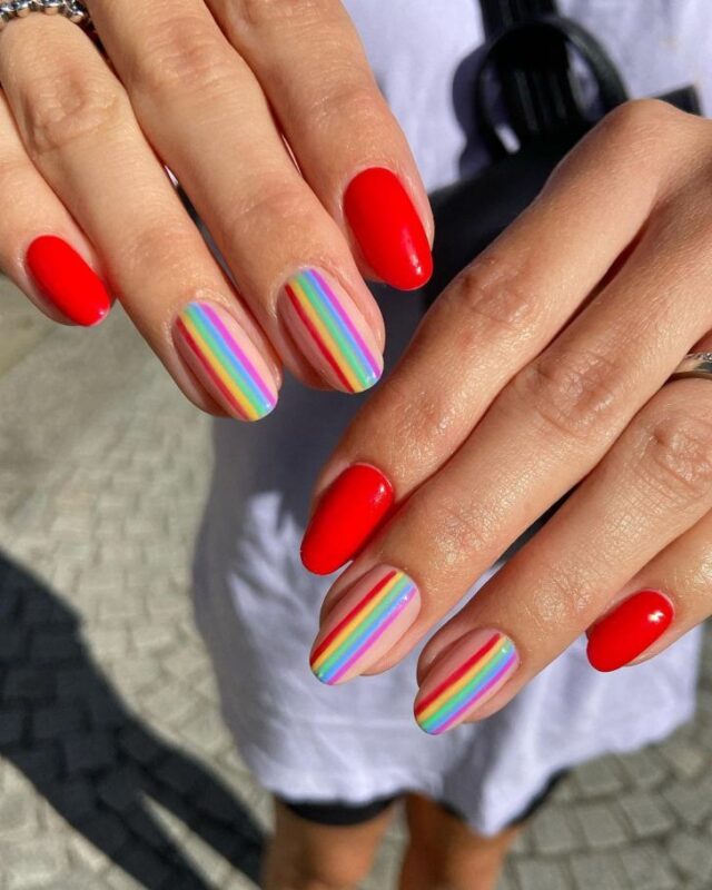 Rainbow Decorated Nails