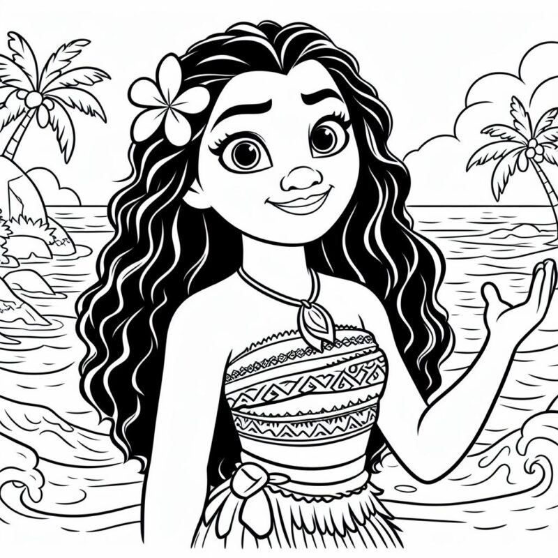 Desenho Para Colorir Moana