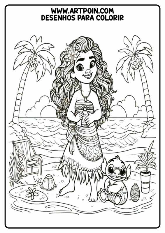 Desenho Para Colorir Moana