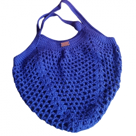 bolsa de crochê azul