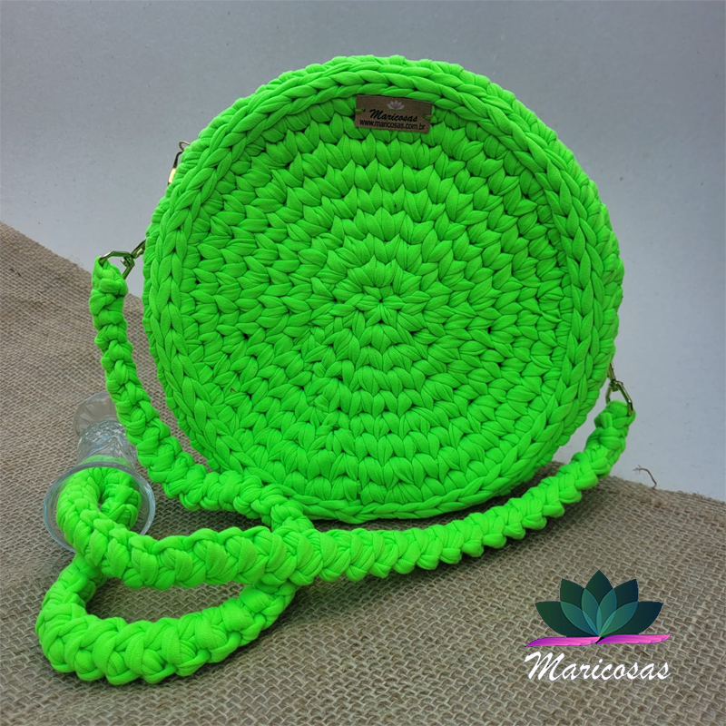 bolsa de crochê verde