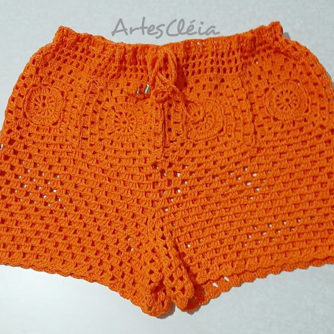 short de crochê