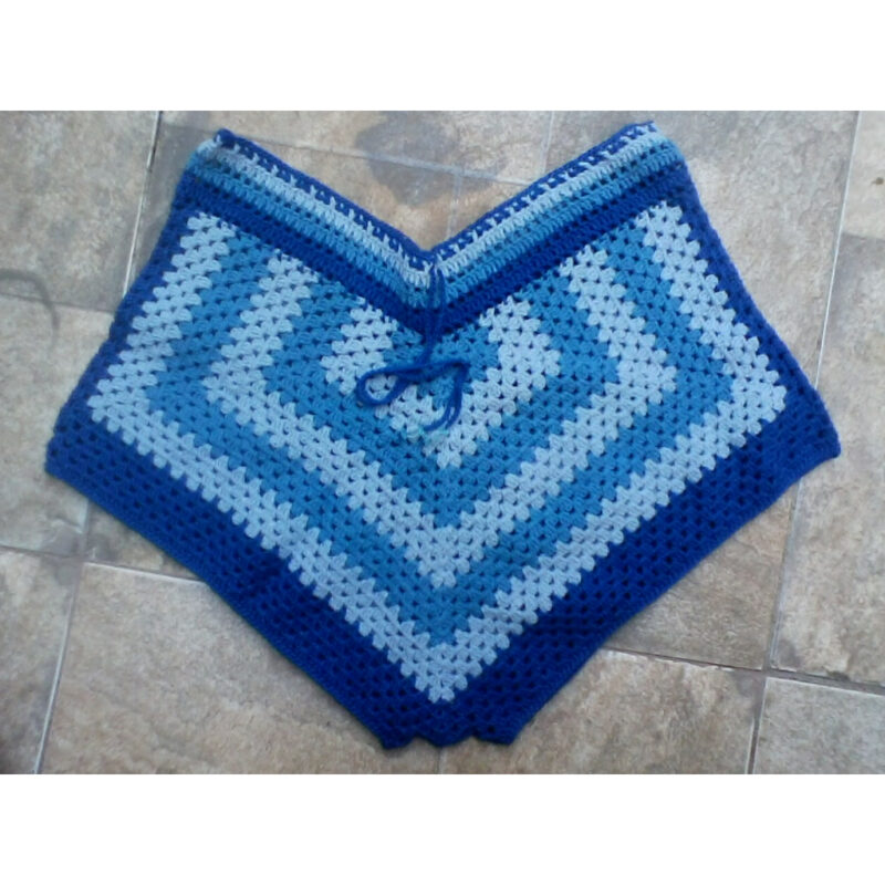 short de crochê azul