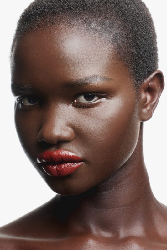 makeup with red lipstick dark skin