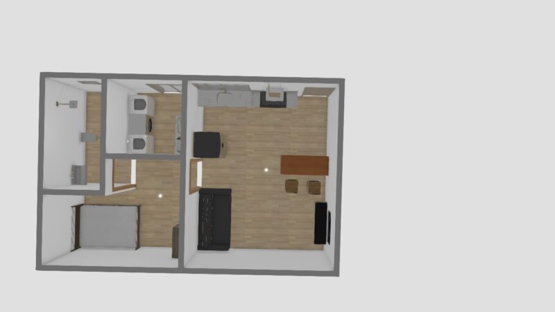 planta de casa com 1 quarto