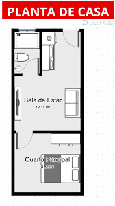 planta de casa com 1 quarto