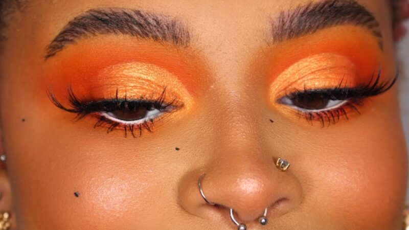 Orange eye makeup