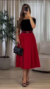 look-com-saia-vermelha-feminino