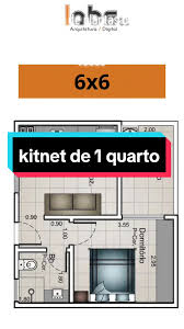 planta de casa com 1 quarto