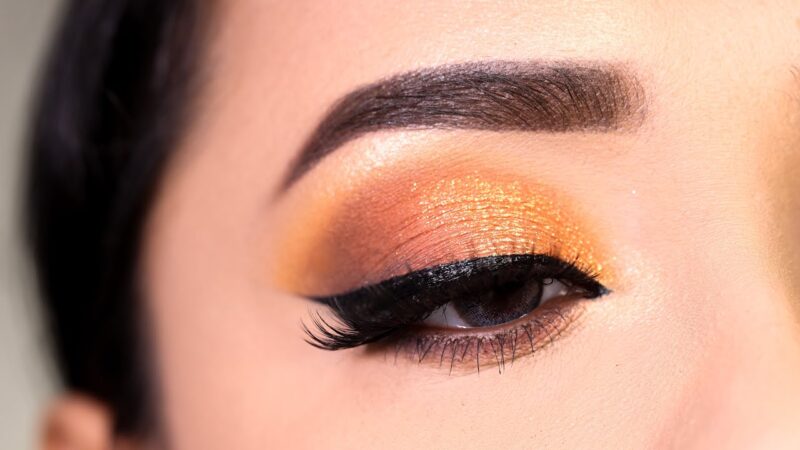 Orange eye makeup