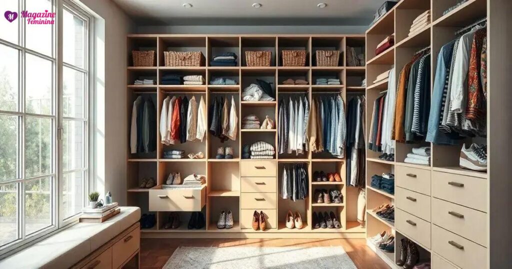 Como categorizar itens em closets grandes