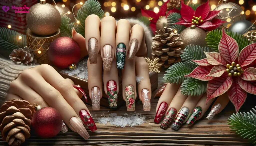 ideias de unhas para o natal