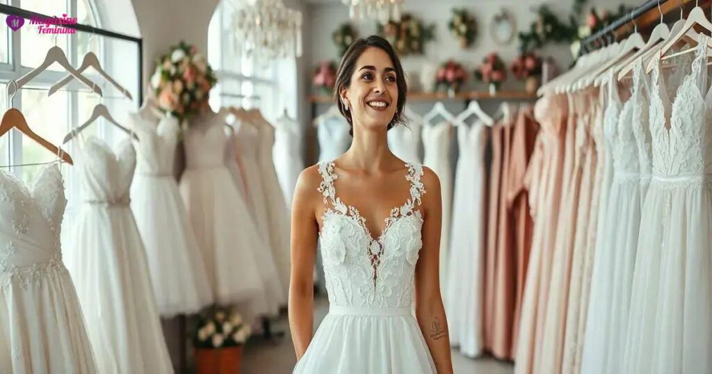 Onde encontrar vestidos de noiva acessíveis para casamento