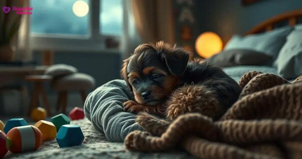 cachorro filhote chorando a noite o que fazer