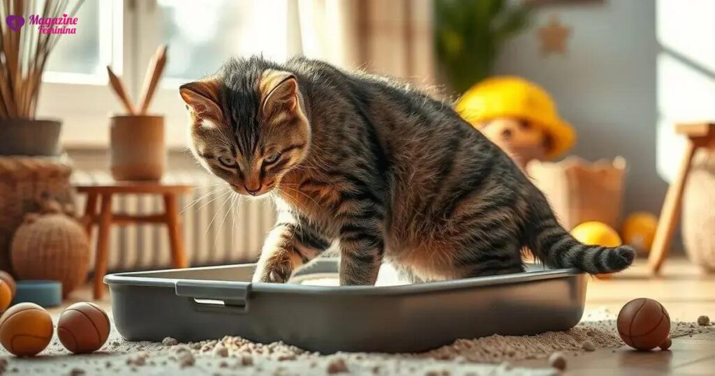 como fazer gato usar caixa de areia