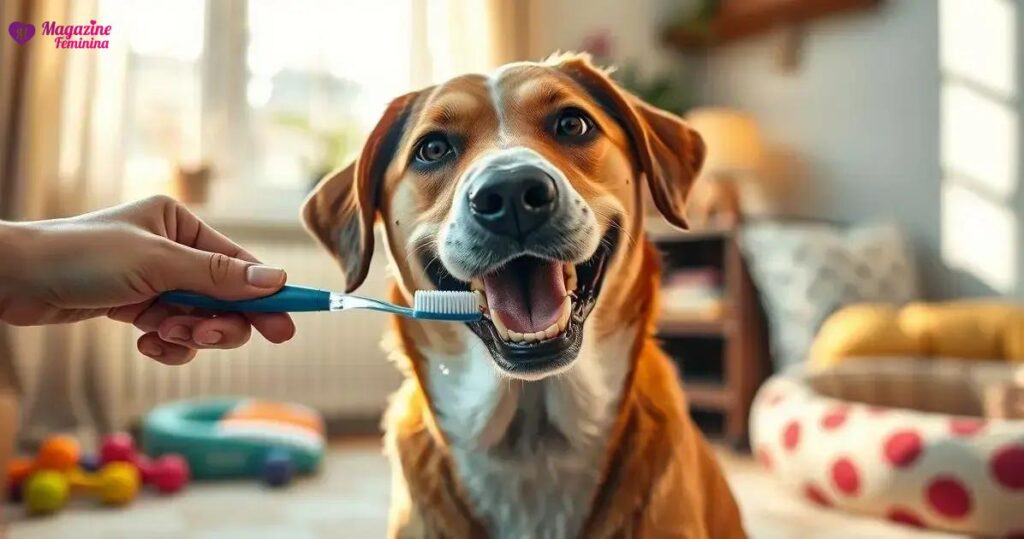 como limpar dente de cachorro em casa