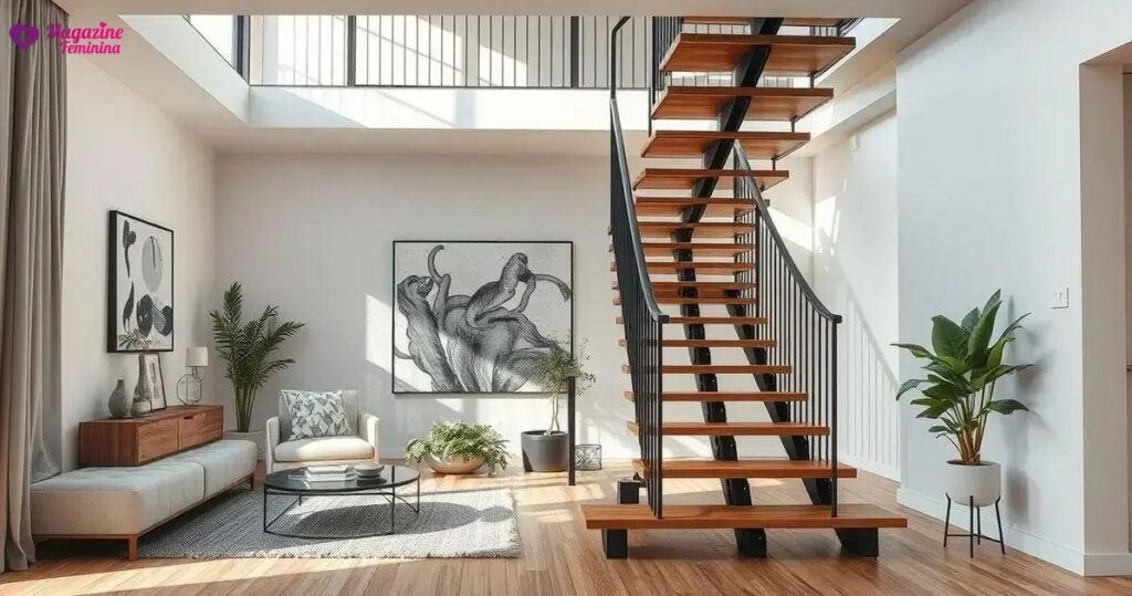 construção de escada em leque