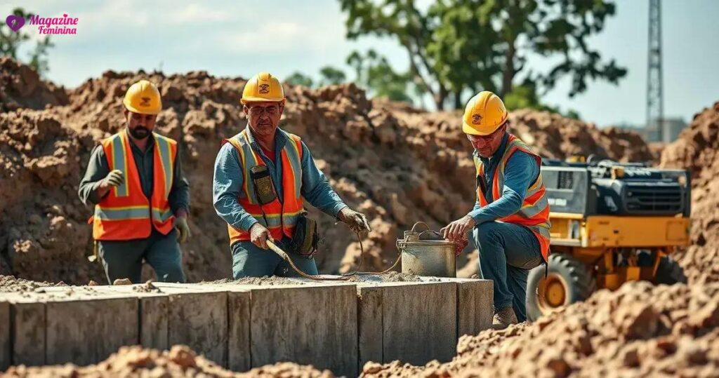 construção de fundação tubulão ar comprimido