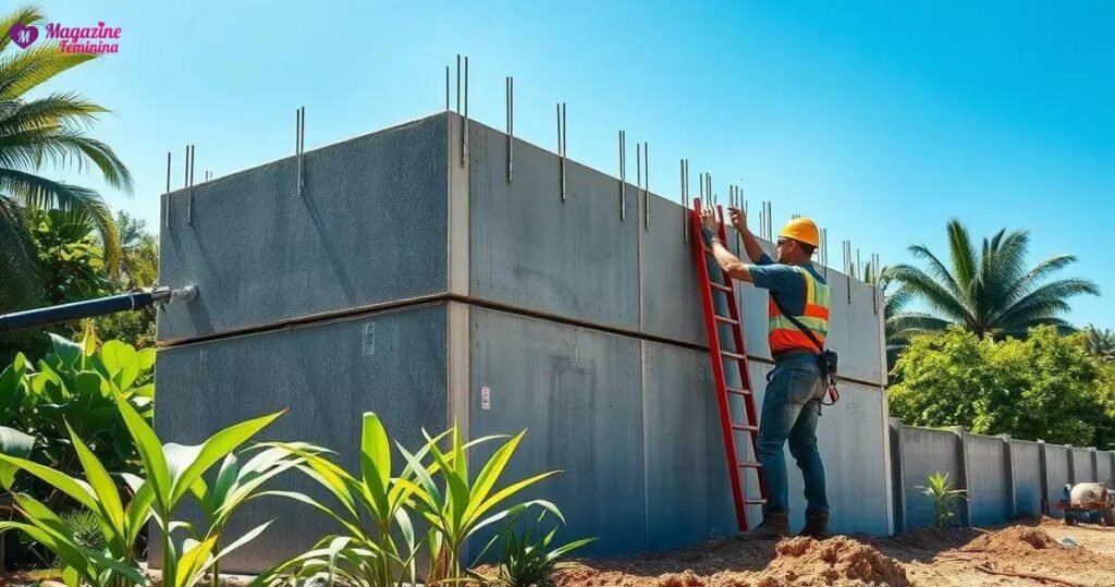 construção de muro pré moldado