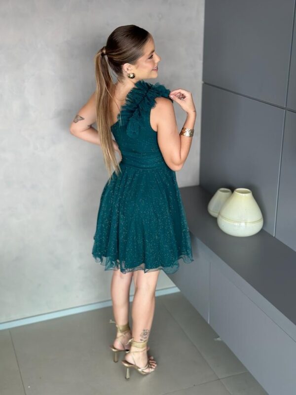Vestido Curto Festa Tule Verde ...