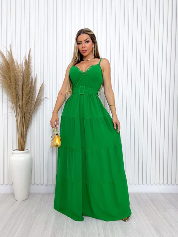 Vestido Longo cinto Bojo Feminino ...