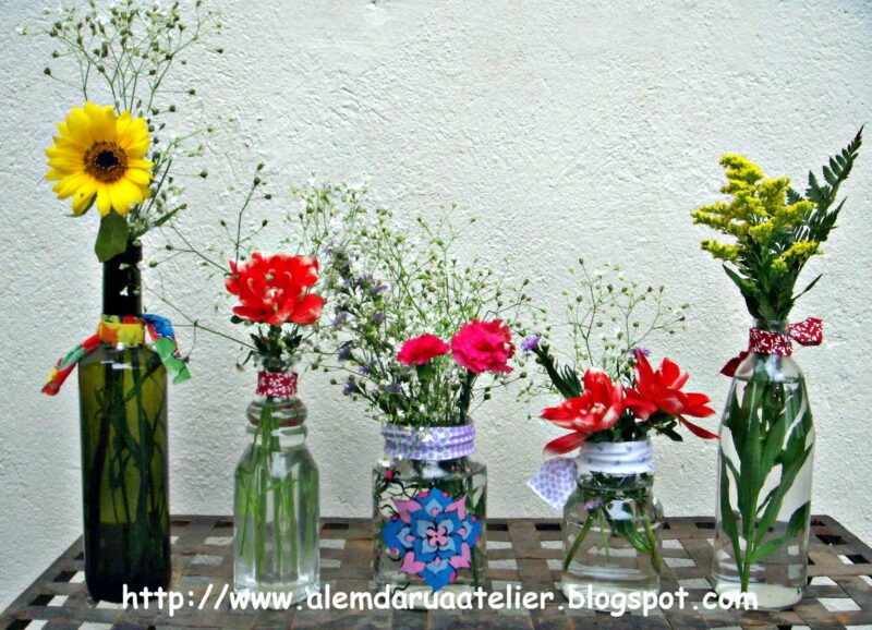 potes de vidro! Flores para alegrar ...