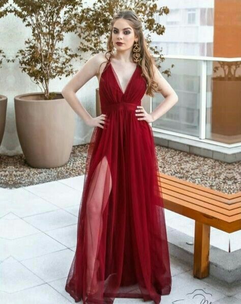 Vestido de madrinha de casamento vermelho