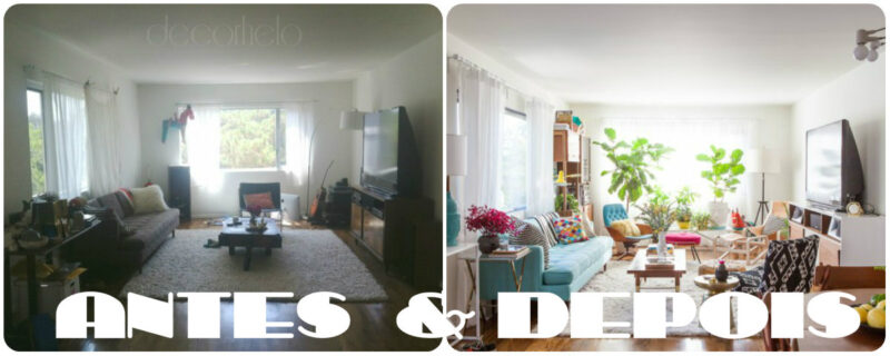 Antes e Depois: Sala de Estar/Jantar ...