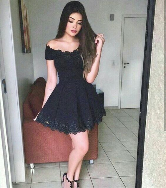 Vestido preto formatura curto sales