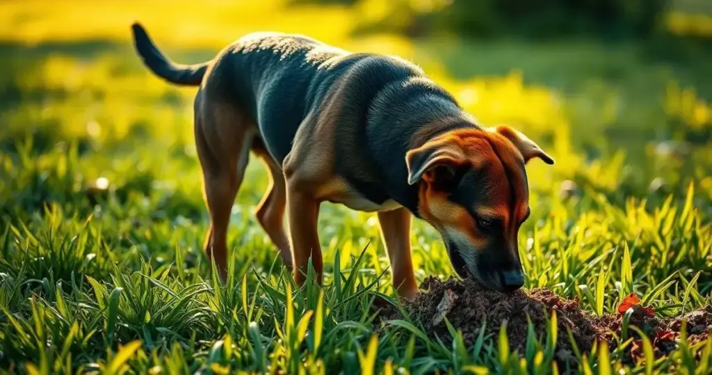 cachorro comendo as próprias fezes