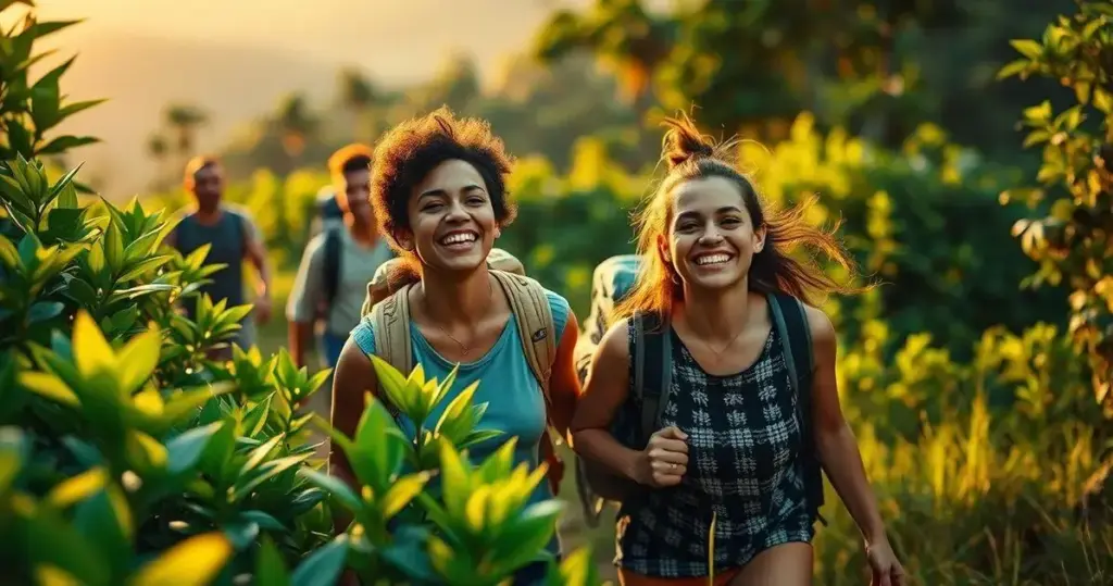 caminhada na natureza