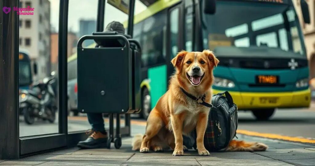como viajar de onibus com cachorro