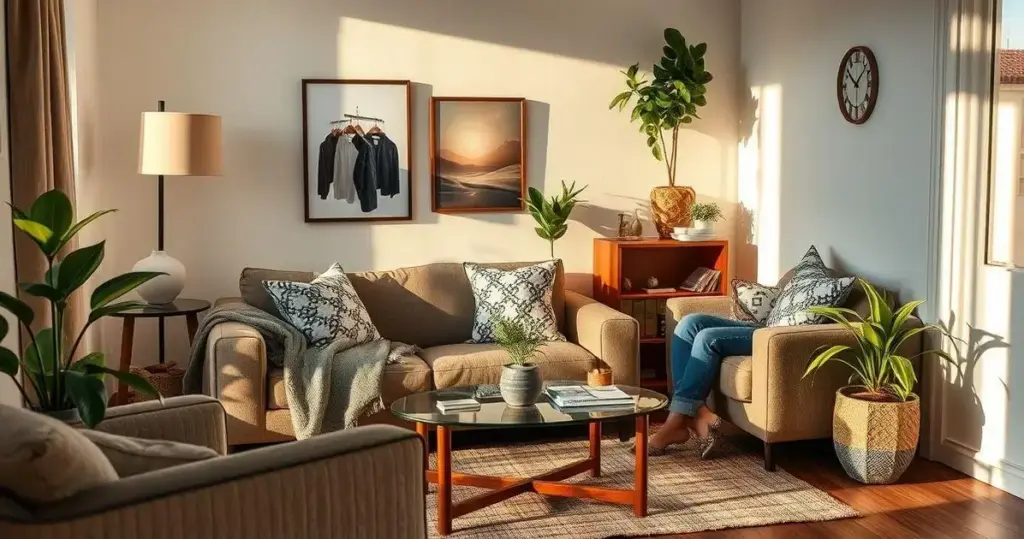 decoração de sala pequena e barata