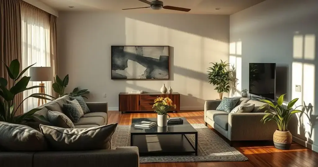 decorar sala com iluminação spots direcionaveis