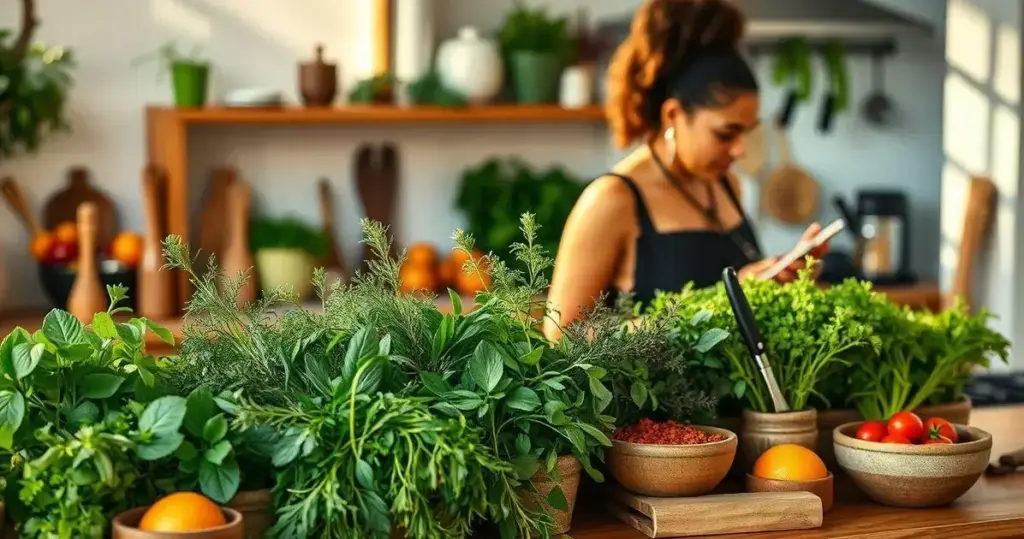 ervas e temperos na culinária