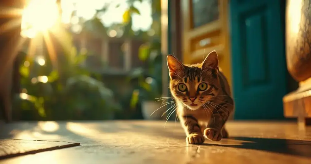 gato fugindo de casa