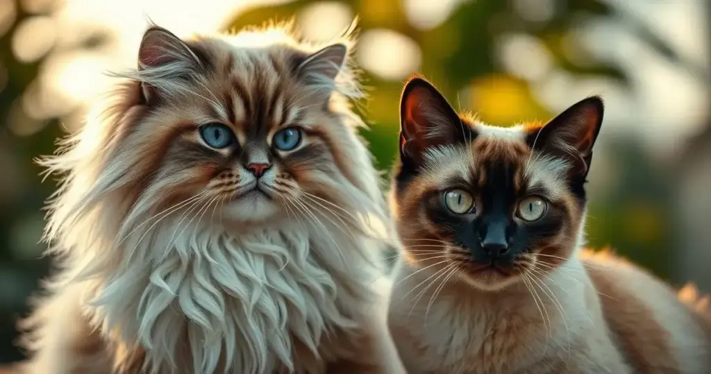 gato persa vs siamês