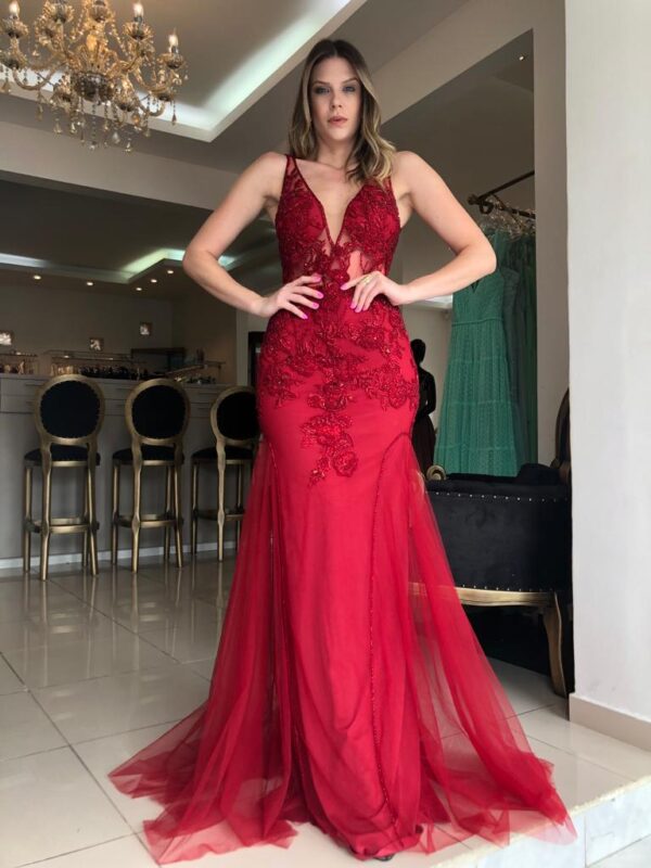 Vestido de festa longo sereia inteiro ...