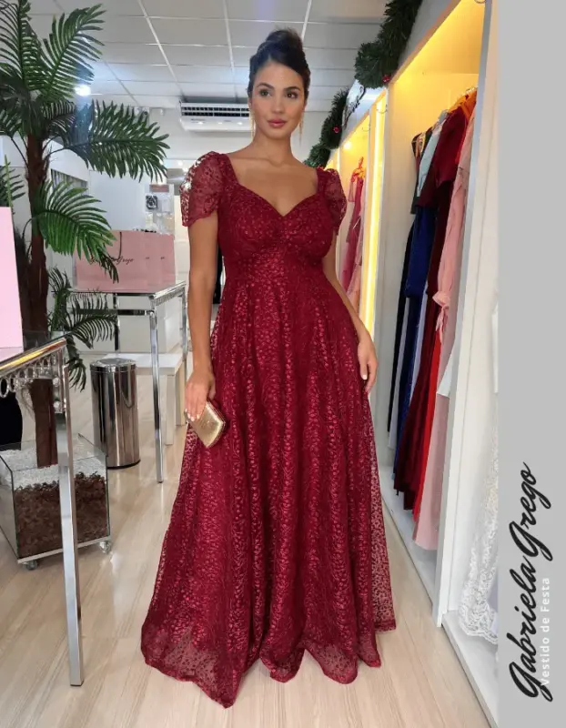 Tule Rendado com Manga Princesa ...