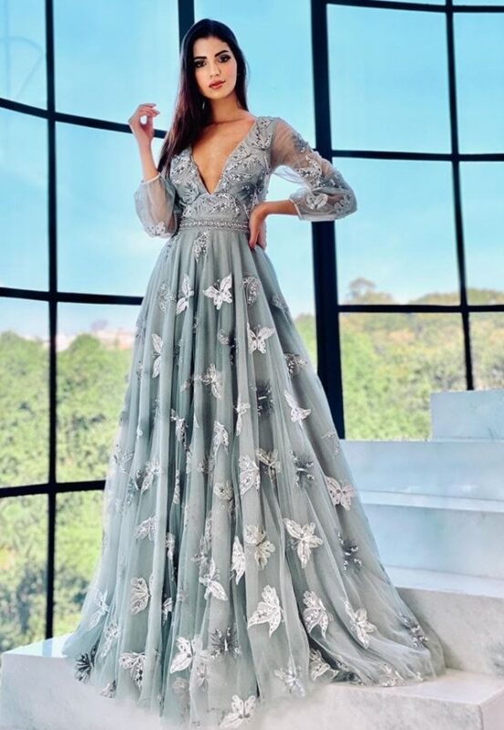 Vestido Manga Longa Formatura Vestido ...