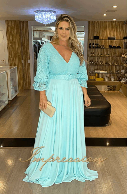 Manga Vestido Longo Manga Longa ...