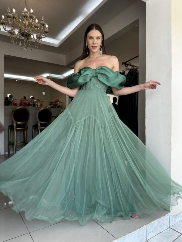 Vestido de festa longo ombro a ombro de ...